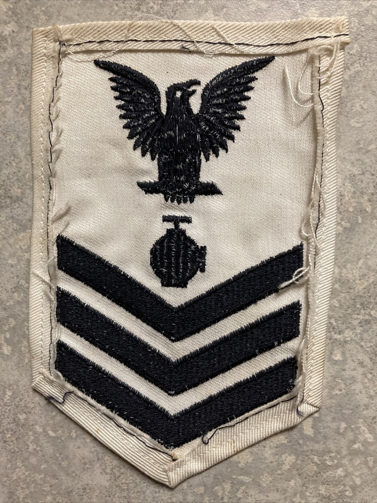 Us Navy Utilities Man Rating Petty Officer First Class White Uniform Patch