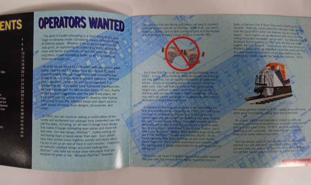 MTH ELETRIC TRAINS 1997 DEALER PACKAGE INCLUDES FOLDER CATALOG PRICE GUIDE & MOR