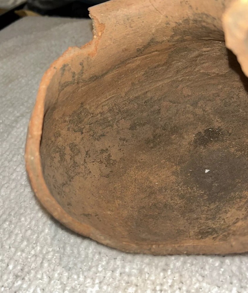 Broken Handmade Ceramic Mayan Shoe Vase 10”