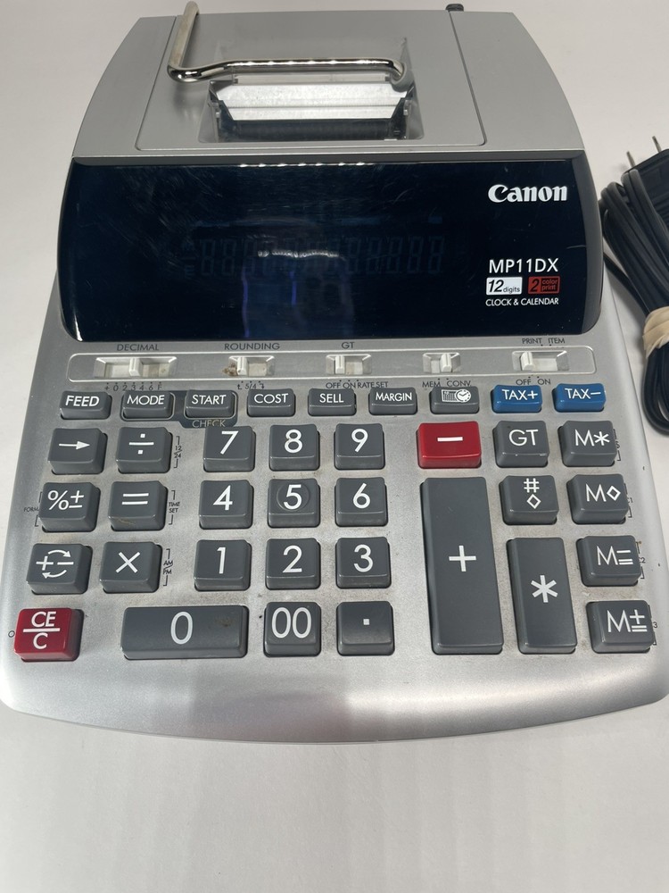 Canon MP11DX 12-Digits 2-Color Clock Calendar Adding Machine Calculator