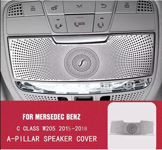 Chrome Overhead Console Speaker Grill Frame for Mercedes W205 C-Class