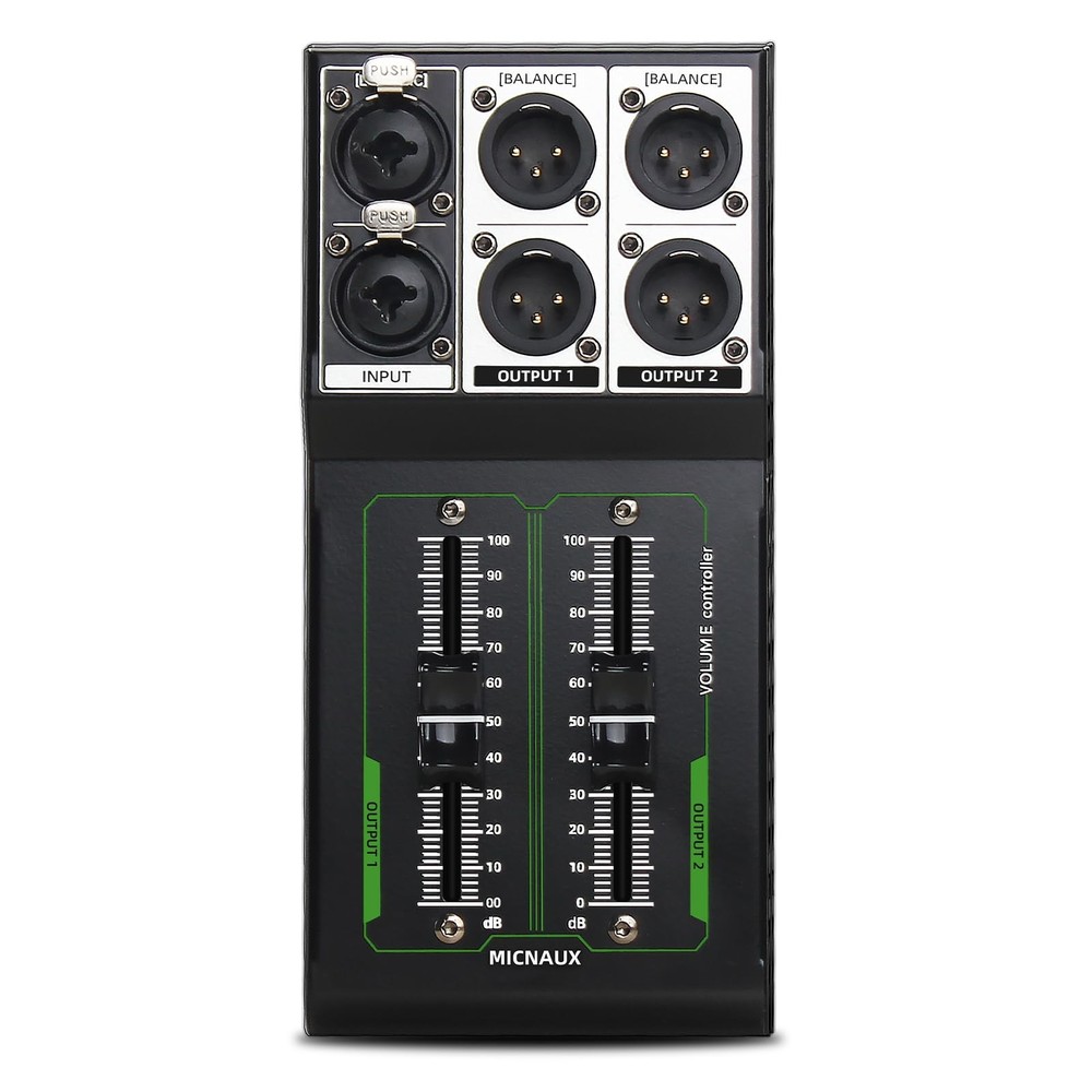 Passive Monitor Volume Controller, XLR 2 Input 2 Output Stereo Studio Control...