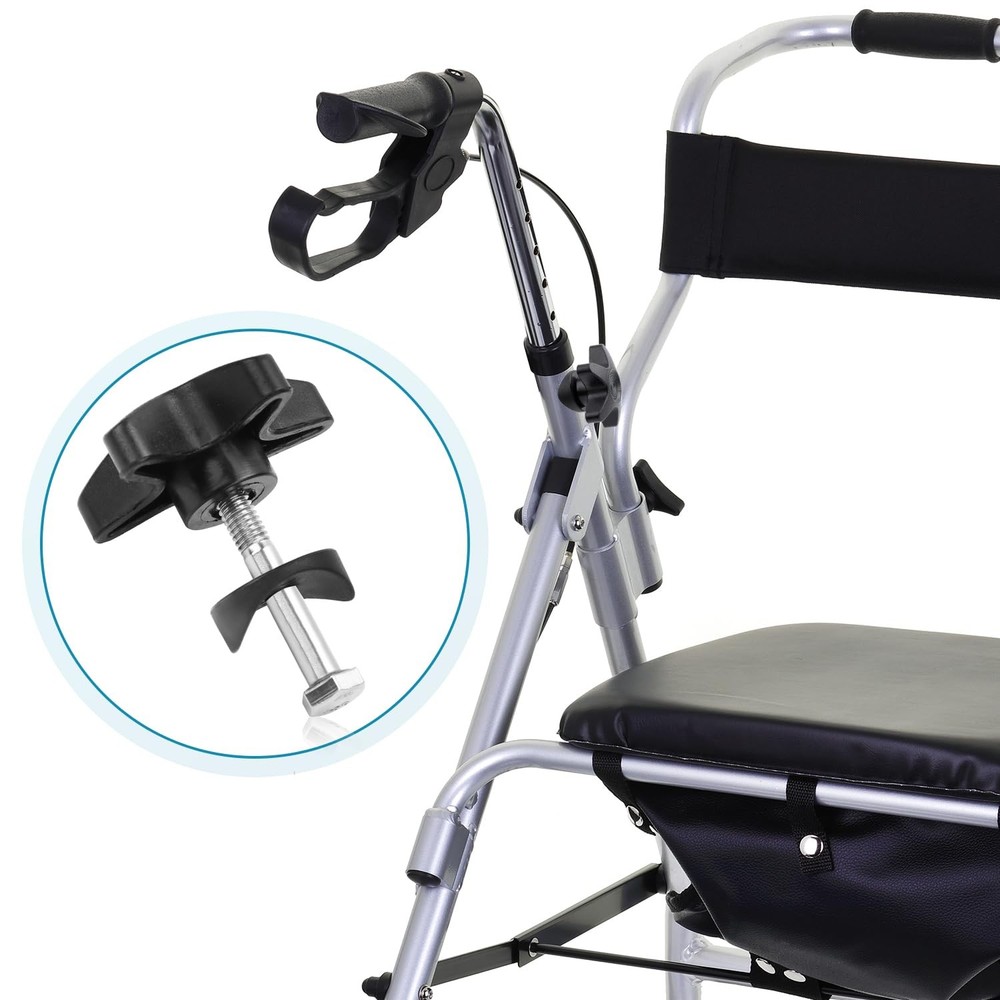 Tinoaly 2 Sets Rollator Walker Replacement Knobs, Comfortable Black