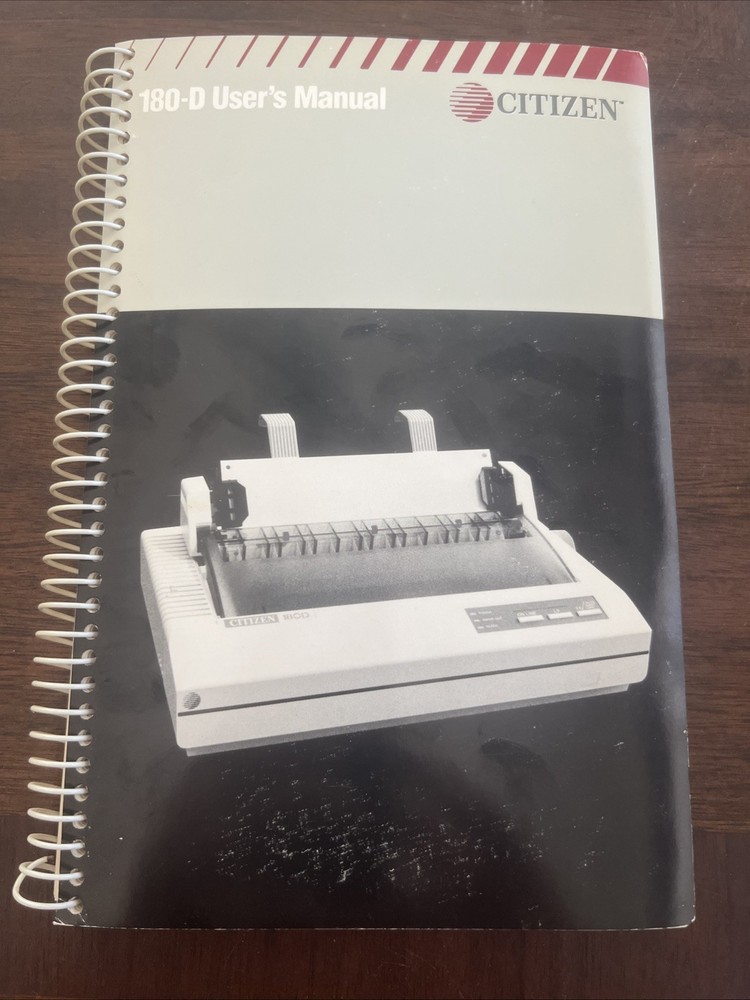 Citizen 180-D Printer - Manual / Users Guide / Instructions Book