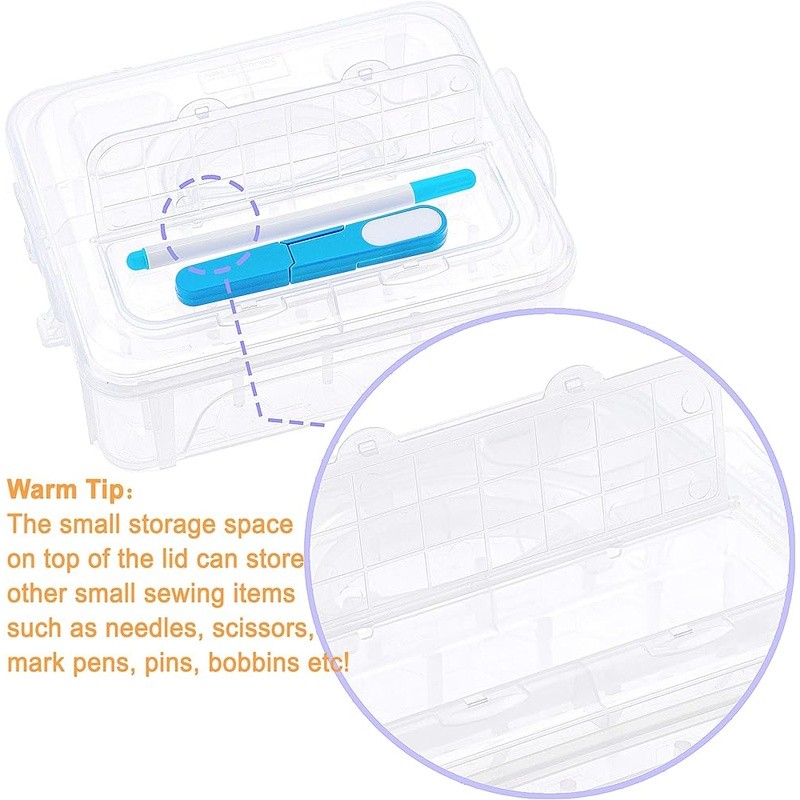 80 Spools Polyester Embroidery Thread Clear Storage Box W/ Snips Nets Chart New