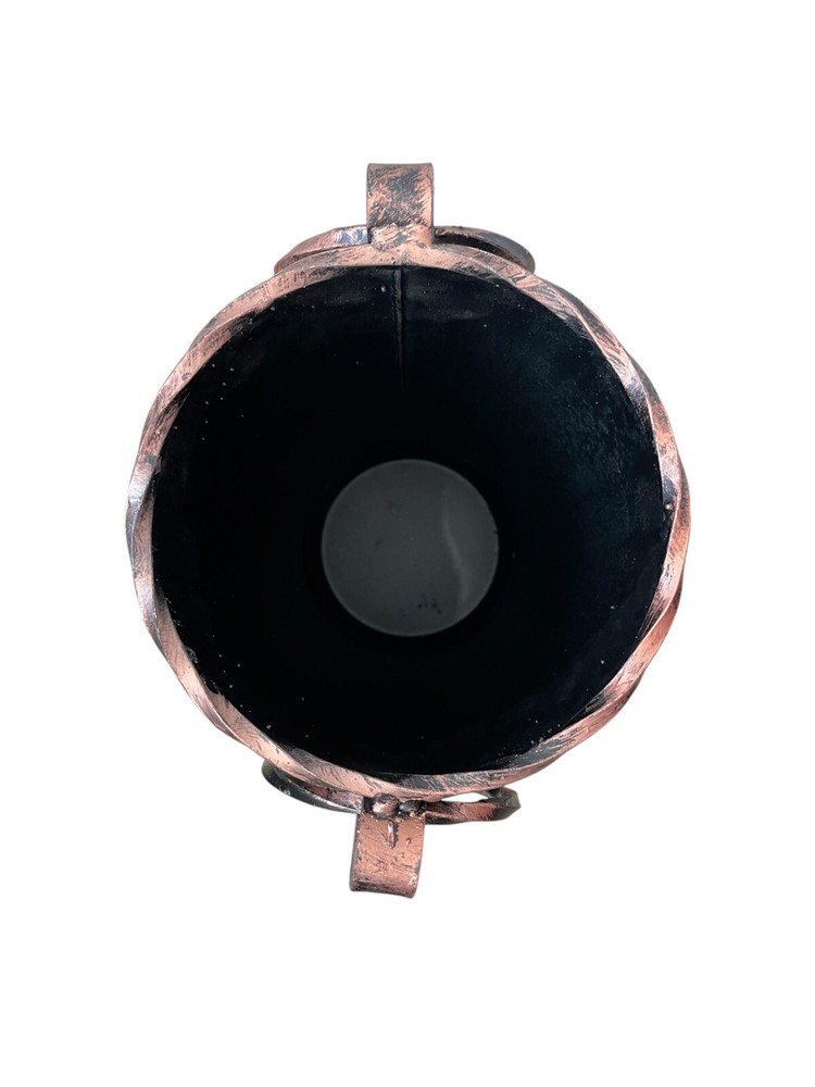 Copper Wrought Iron Fireplace Tool Holder BBQ Accessory Container