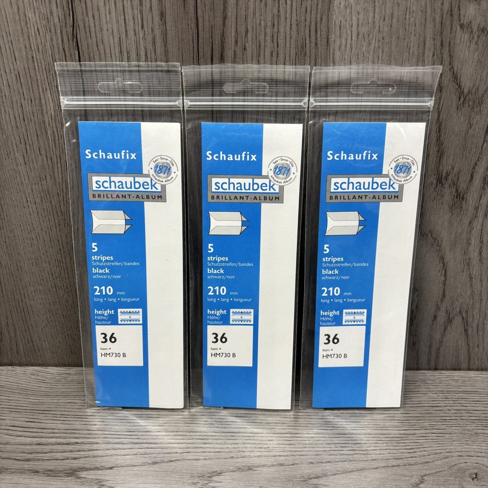 Schaubek Schaufix 210 X 36 MM long strip/stripe Black HM730 B New In Pack