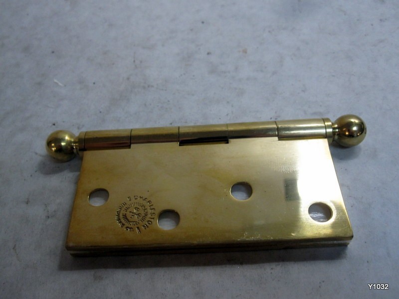 4" x 4" Solid Brass Hinge With Ball Tips