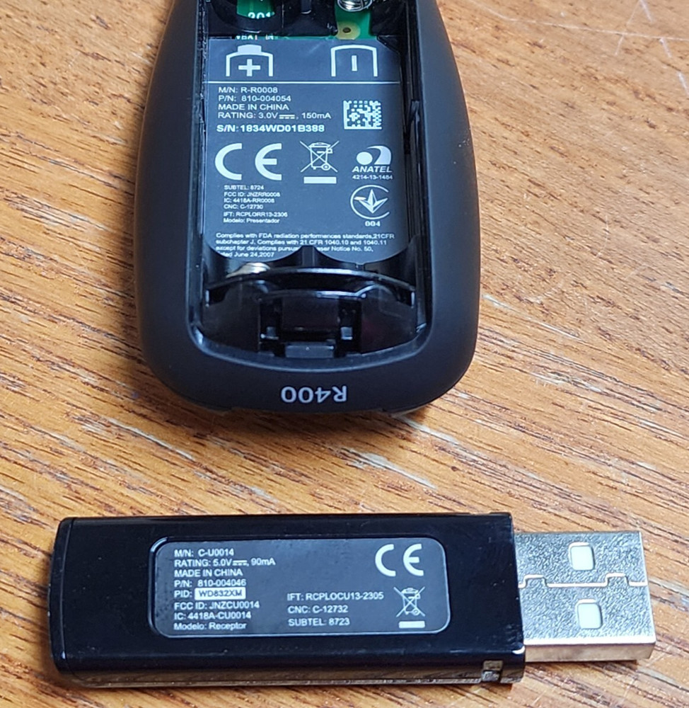 LOGITECH R400 PRESENTER REMOTE CONTROL LASER POINT (5049) 🍁