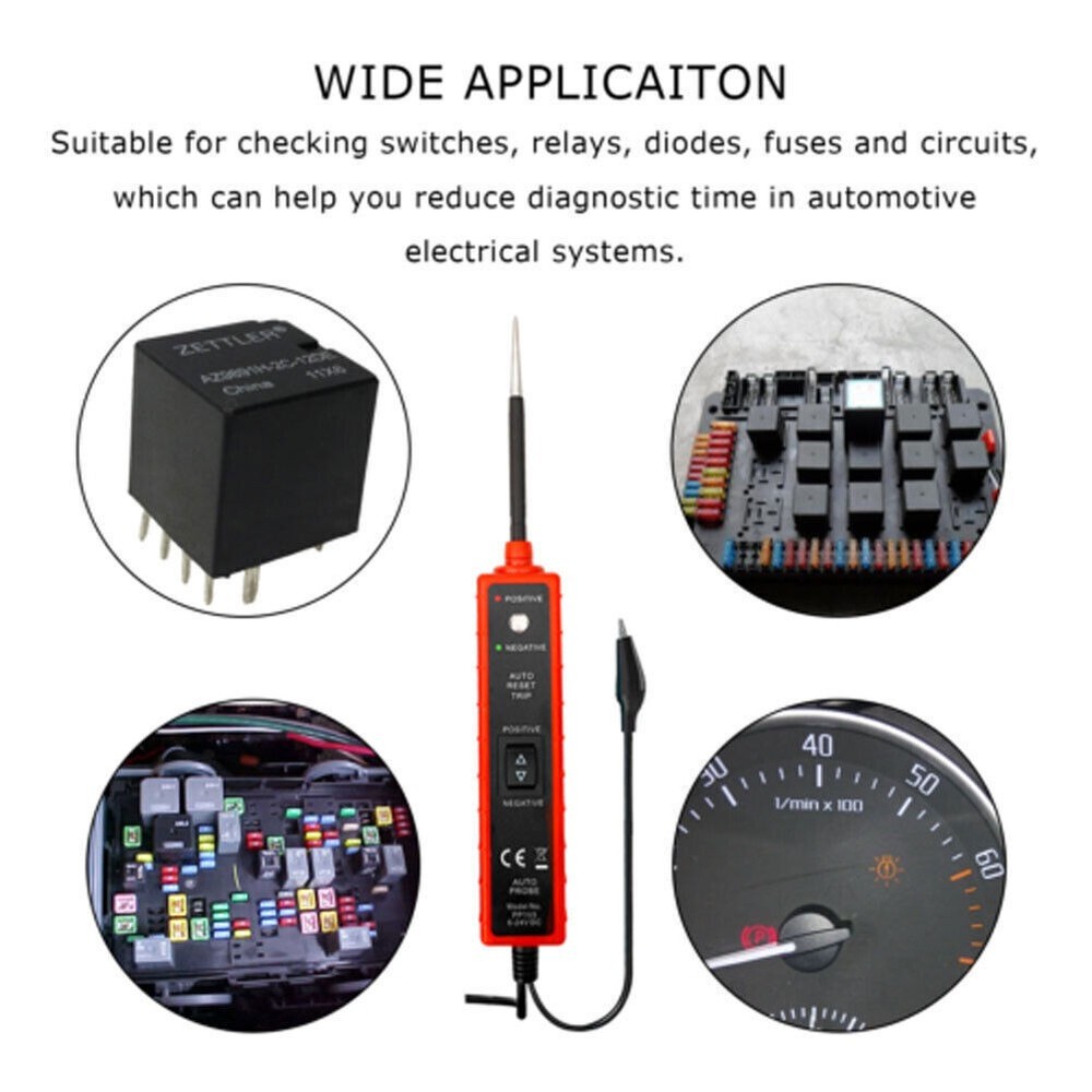 Digital Automotive Power Probe Circuit Electrical Tester Test Lead Device System