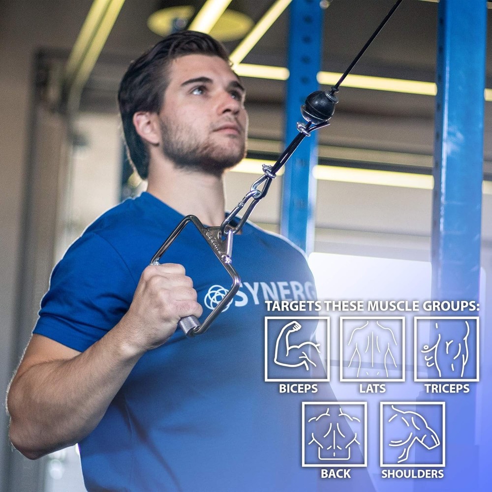 D Handle Cable Attachment – Home Gym Accessory for Cable Machine, D Ring Grip...