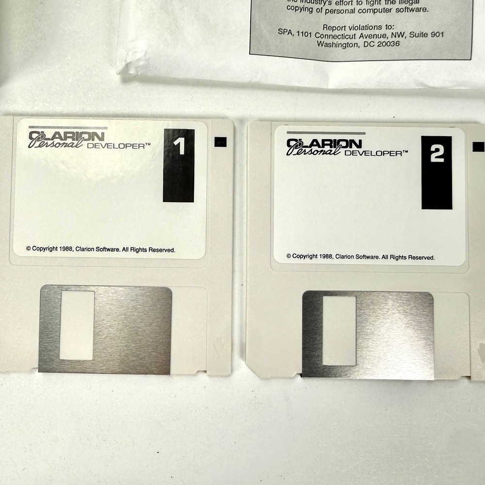Clarion Software Personal Developer Programs Without Programming Vintage