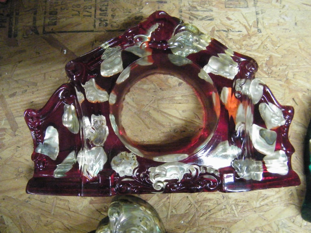 SIX ABALONE SHELL RESIN VOMIT CLOCK CASES