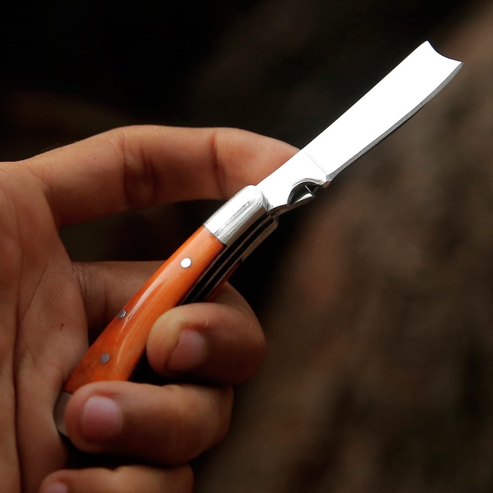 Two Blade Folding / Pocket Knife with ( Camel Bone Handle )