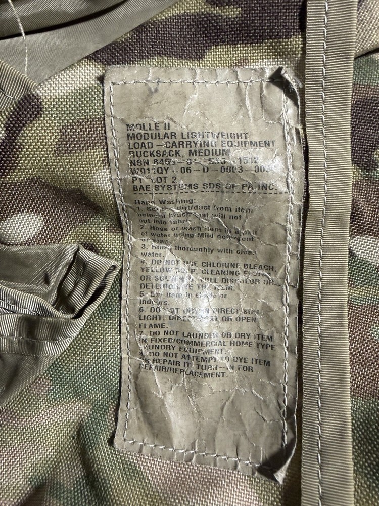 USGI OCP MOLLE II MEDIUM RUCKSACK RUCK BACKPACK MULTICAM PACK ONLY