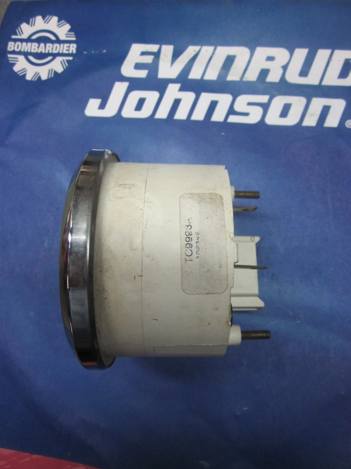Euro White 4" Tachometer+Systemcheck 7000 RPM Gas for Johnson/Evinrude Outboard