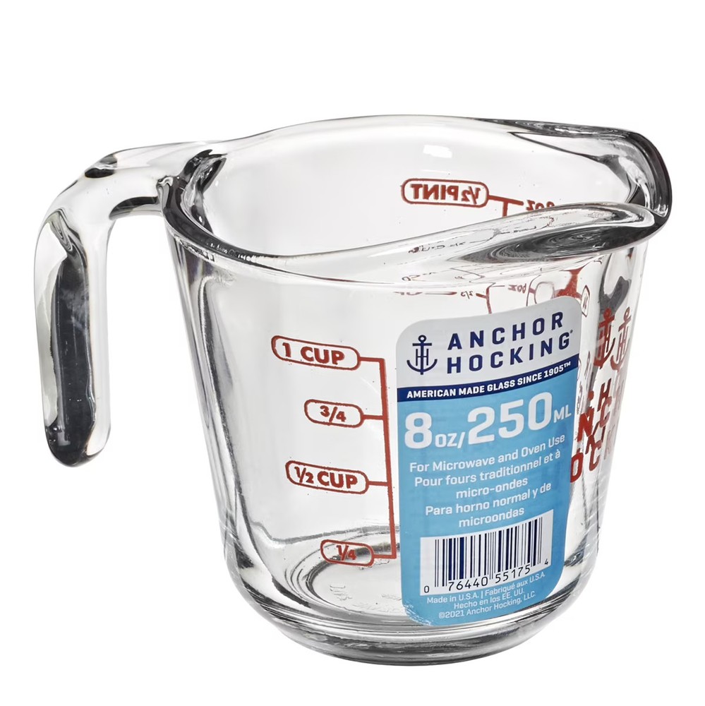 Glass Measuring Cup 1 Cup Anchor Hocking 2 Pack Kitchen Baking Tool