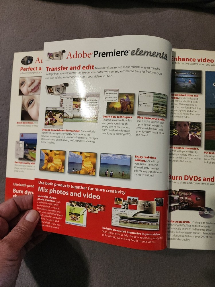 Adobe Photoshop Elements 3.0 plus Adobe Premiere Elements NISP Priority Ship XP