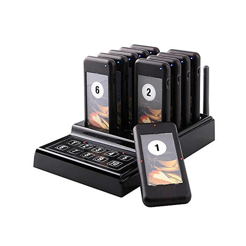 SHIHUI 10 Pager buzzers 1 keypad Queue Number Call Wireless Calling System Qu...