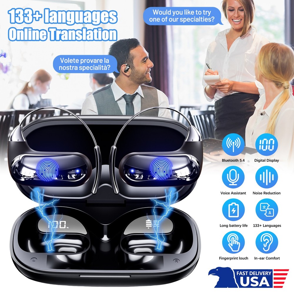 AI Language Translator Device Real-time Smart Instant Voice 133+ Languages Bone+