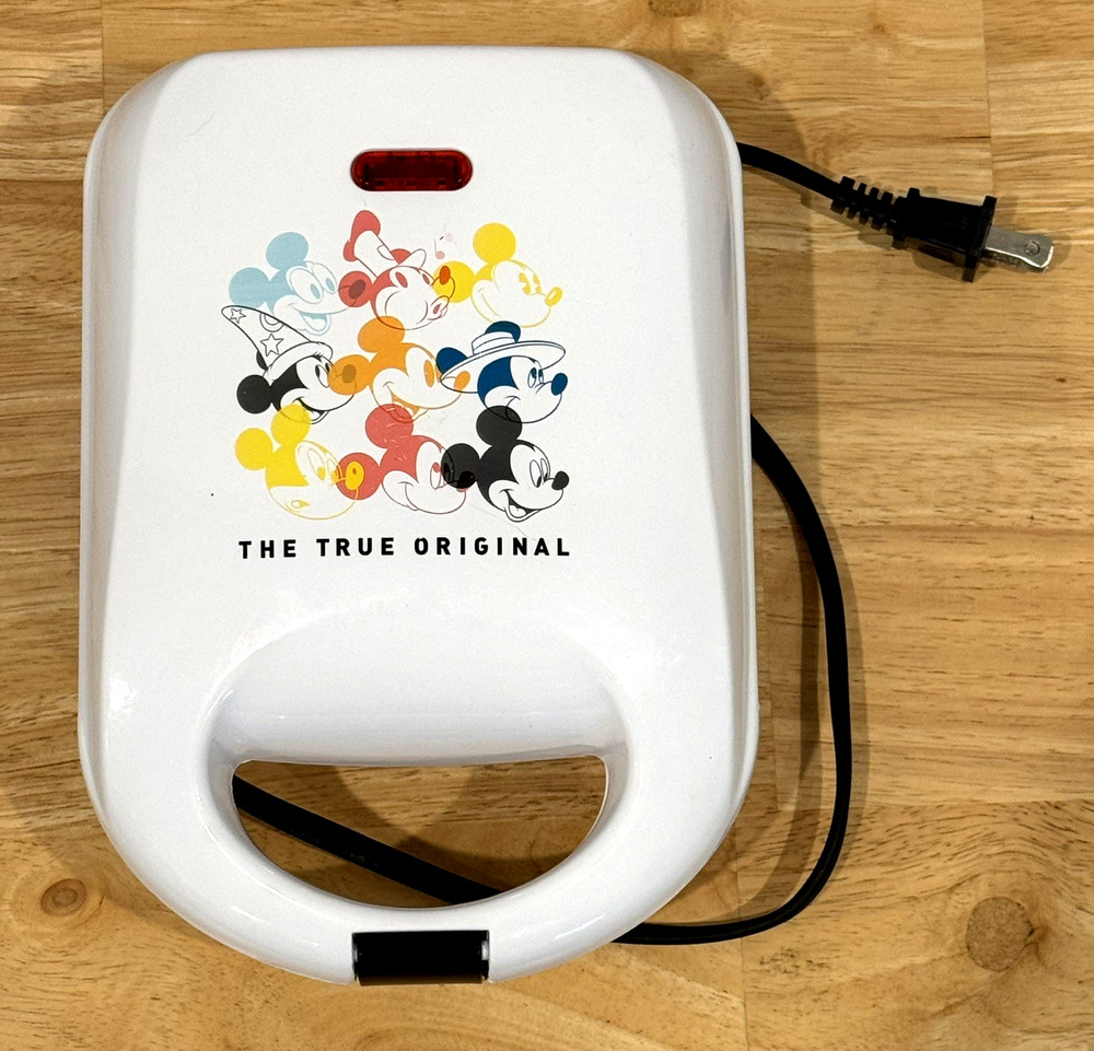 Disney Intertek Mickey Mouse The True Original 90 Year Mini Belgian Waffle Maker