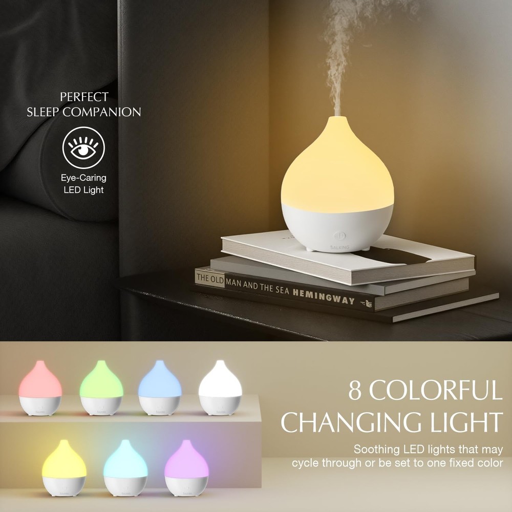SALKING Essential Oil Diffuser, 100ml Small Aromatherapy Diffuser for White-1