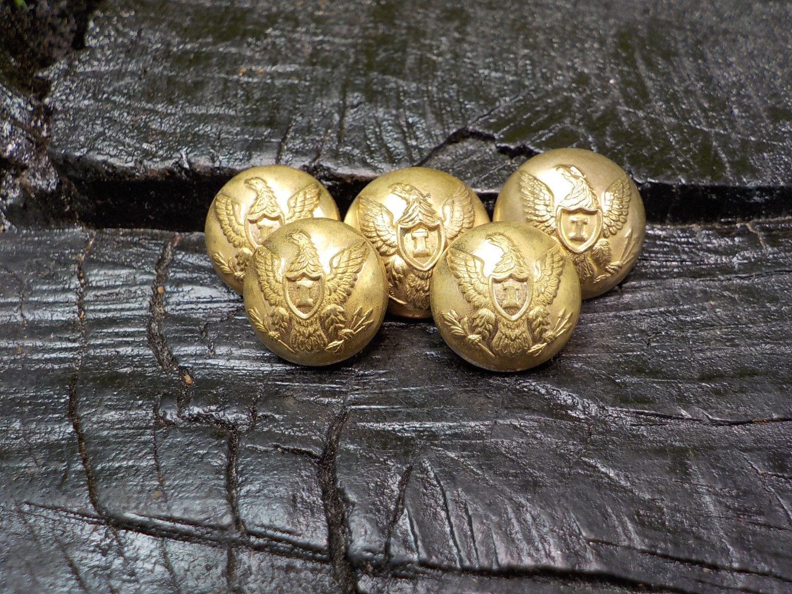 Old Rare Vintage Antique Civil War Relic Eagle Infantry Coat Button Free Case