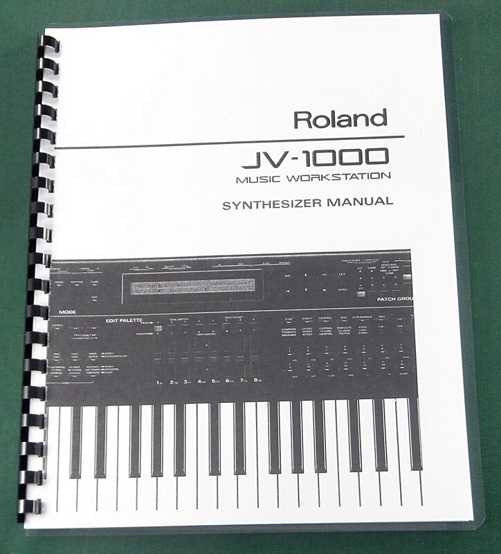Roland JV-1000 Instruction Manual: Comb Bound with Protective Covers!