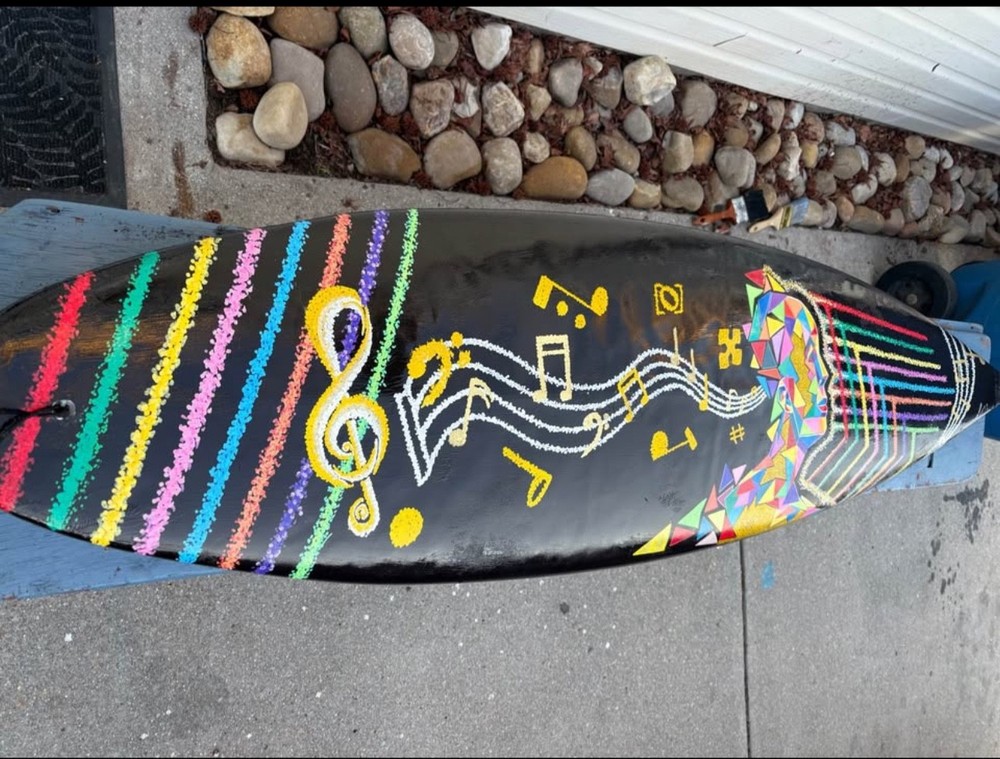 6'6 Hand Painted Surfboard