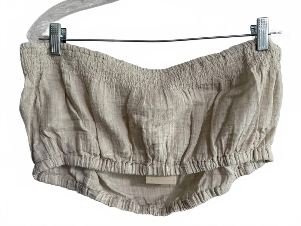 Universal Thread Crinkle Tube Top – Tan, Size L