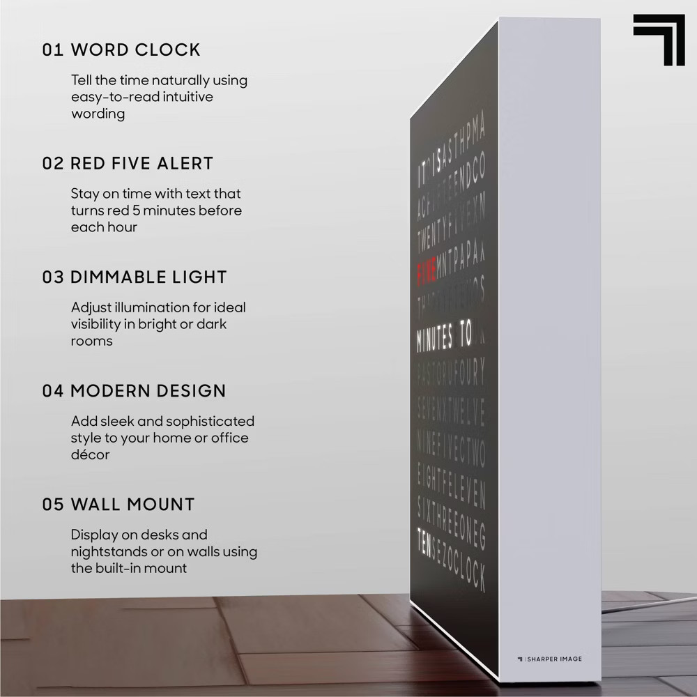 Sharper Image LED Word Clock Pro