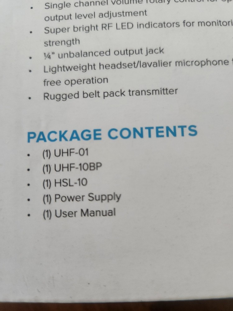 Gemini OHF-01HL Wireless Headset System F3 New Opened Box