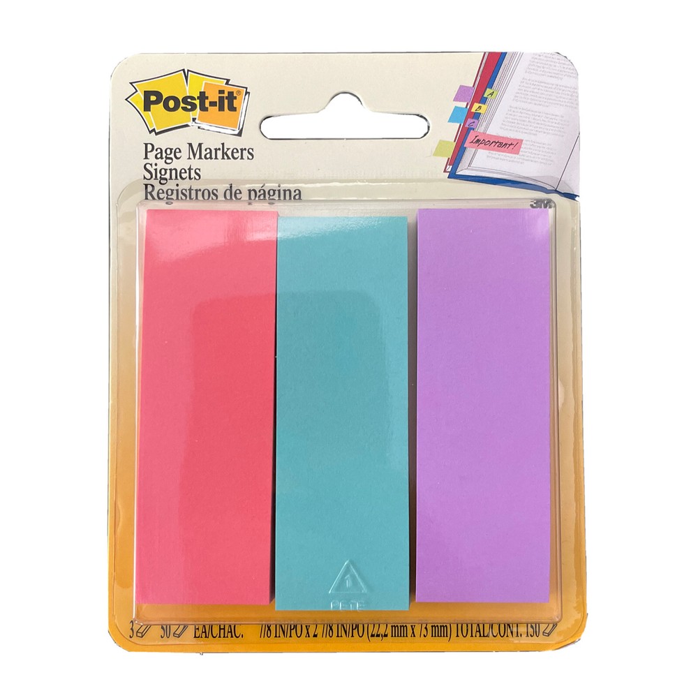 2 X Post-It Page Markers .875"X2.875" 3/Pkg-Assorted