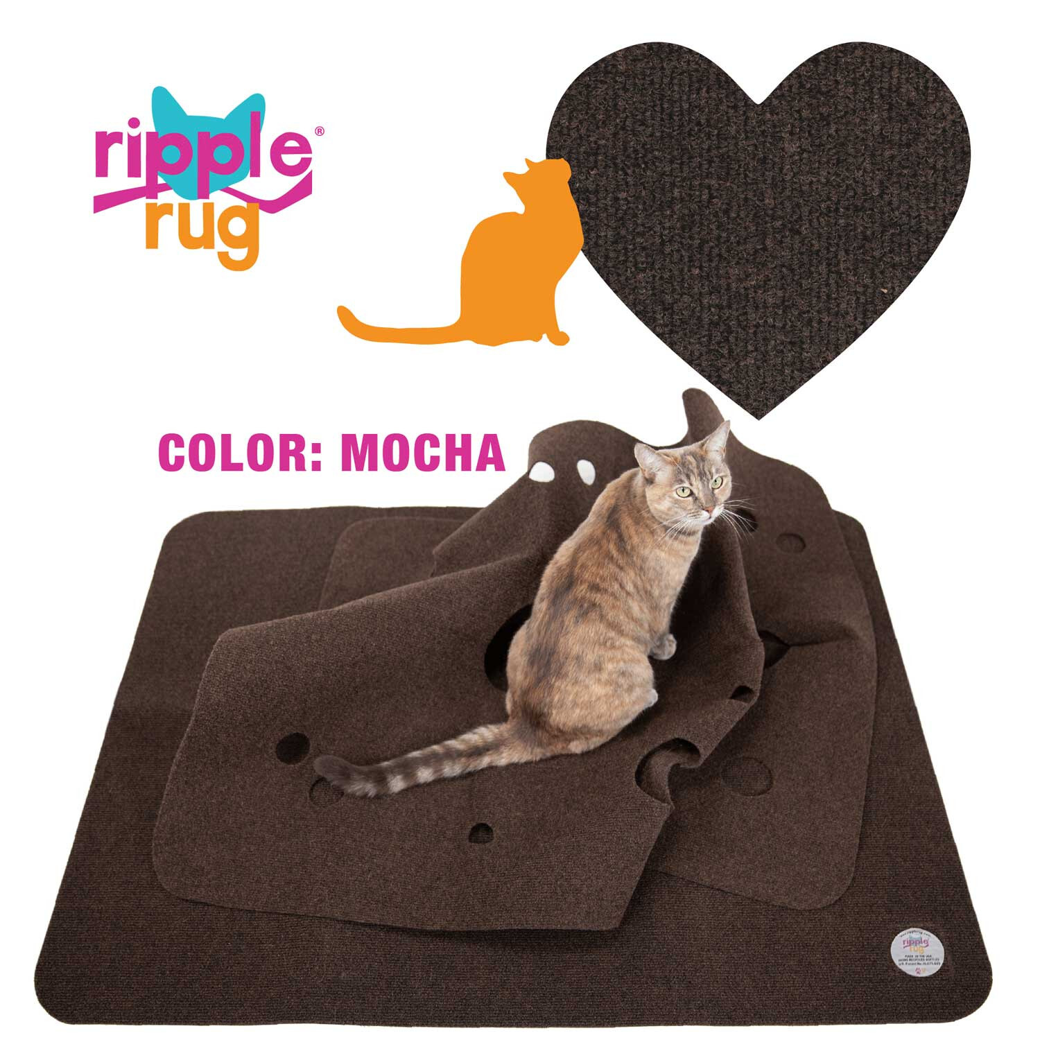 Updated-Ripple Rug Cat Activity Play Mat - Made in USA - We are the Manufacturer