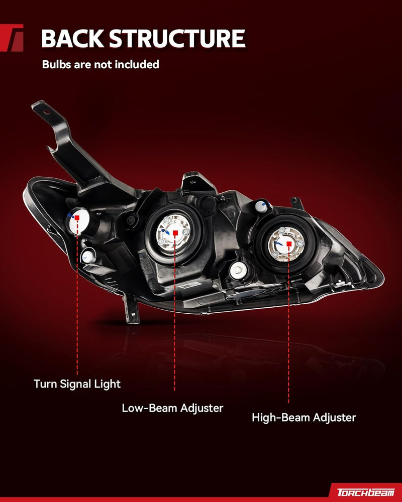 Headlights Assembly Compatible with 2004 2005 Civic OE Headlamp Replacement Blac