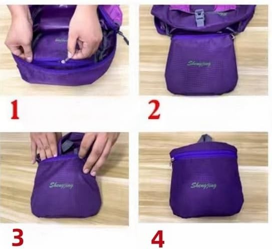 Travel lightweight foldable backpack hiking splash proof Purple