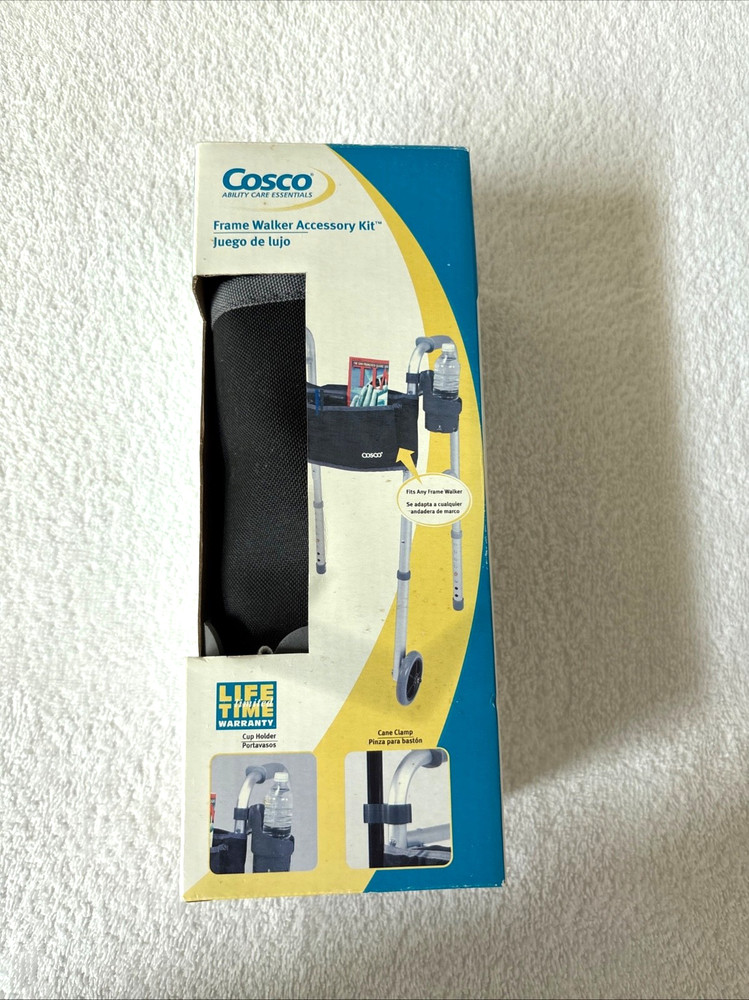 Cosco Ability Care Essentials Frame Walker Accessory Kit Pouch Cup Holder NEWBOX