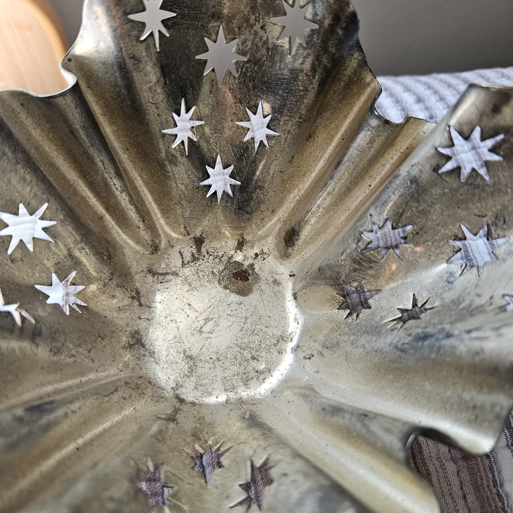 Vintage Godinger Silver Plated Star Design Cut Outs Candle Holder/Trinket Dish