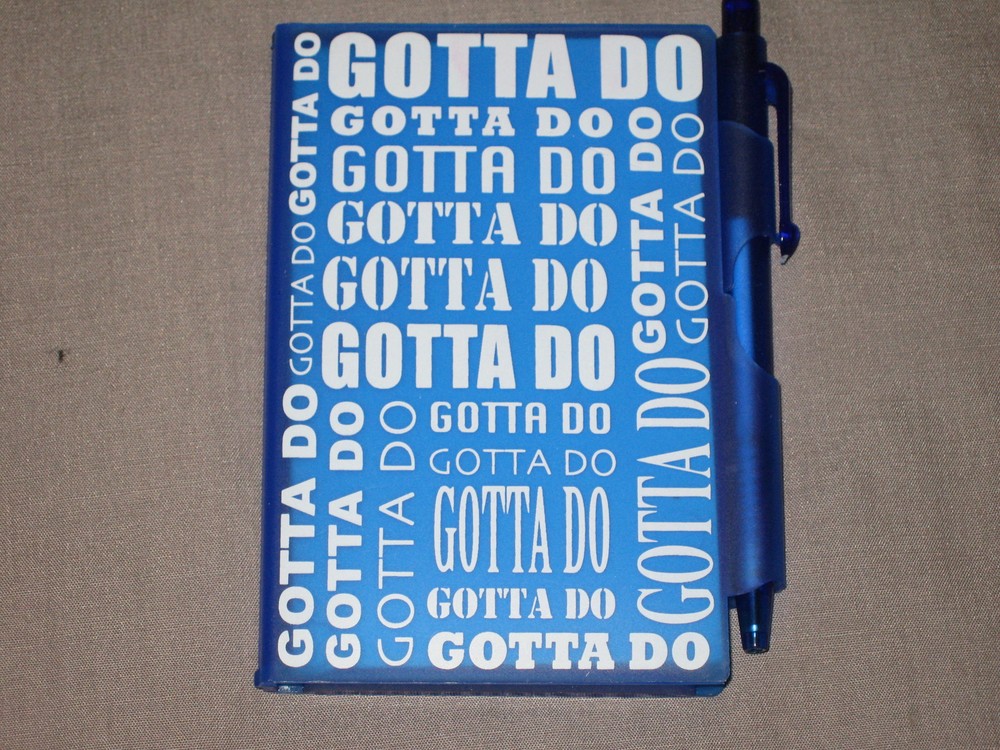 Blue Flashlight Pen Notebook Blank Paper Lists Write NEW!