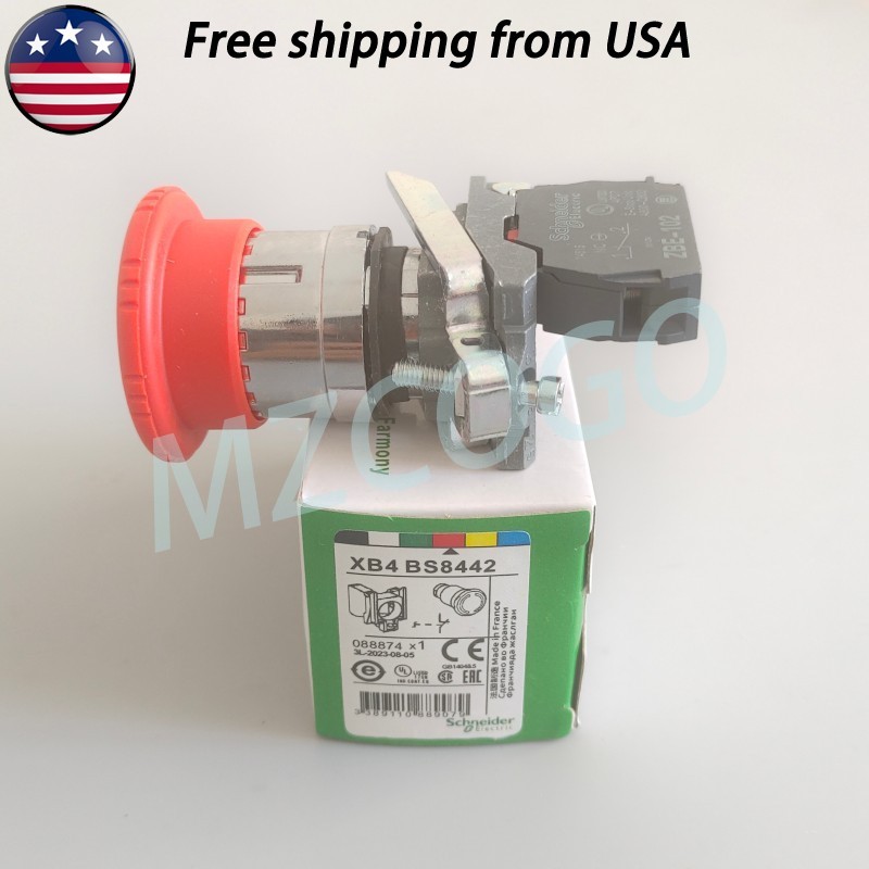 For Schneider XB4BS8442 Emergency Stop Push Button XB4-BS8442 NC Fast Delivery