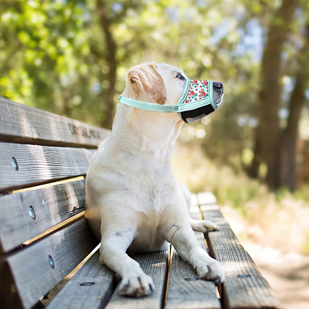 Dog Muzzle Soft Nylon Breathable Adjustable Loop Small Medium Large Pets