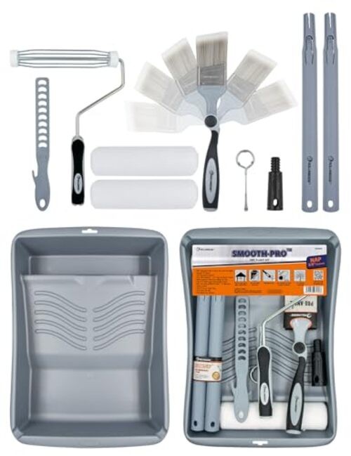 10 PC Paint Roller Kit-9 Inch Paint Rollers with Tray, Extendable Paint