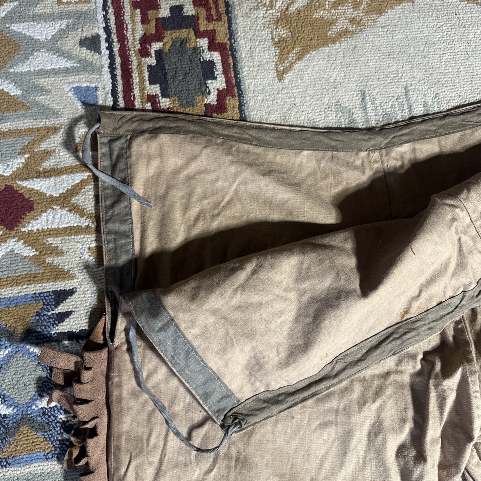 MLC Old Vintage Native American Indian Leggings Chaps With Hide Fringe