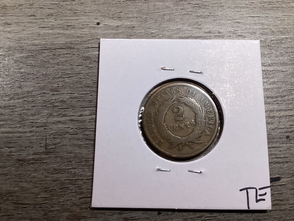 1868 Two Cent Piece US Copper Coin 060824 73te