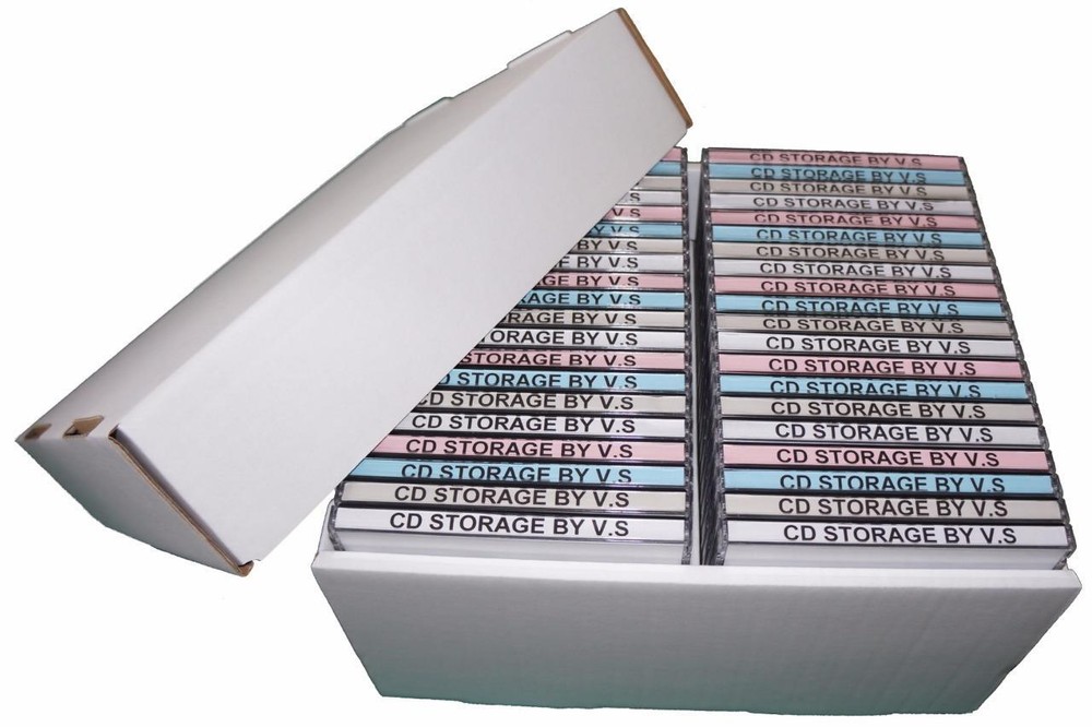 CD Storage box case unit organiser includes lid 2 Pack Deal holds 40 Cd's per 1