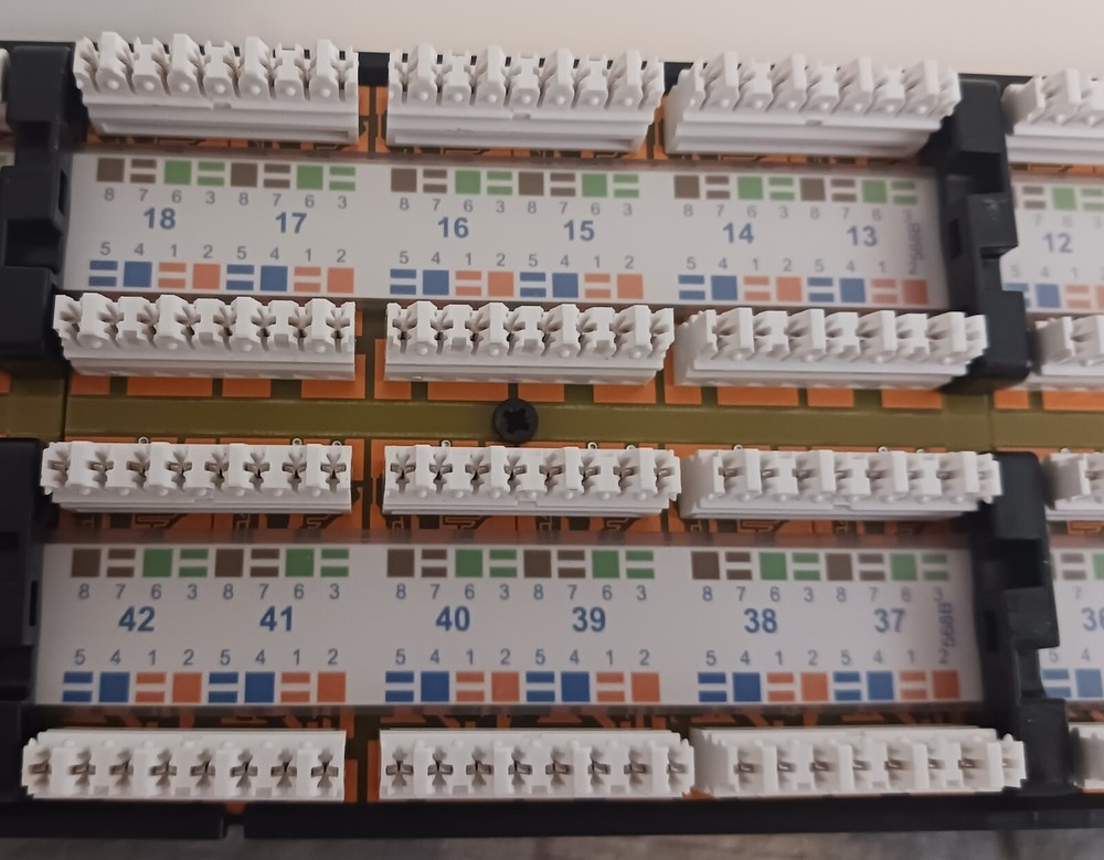 HellermannTyton 48 Port Patch Panel, 2U, Black. NEW. Free Shipping