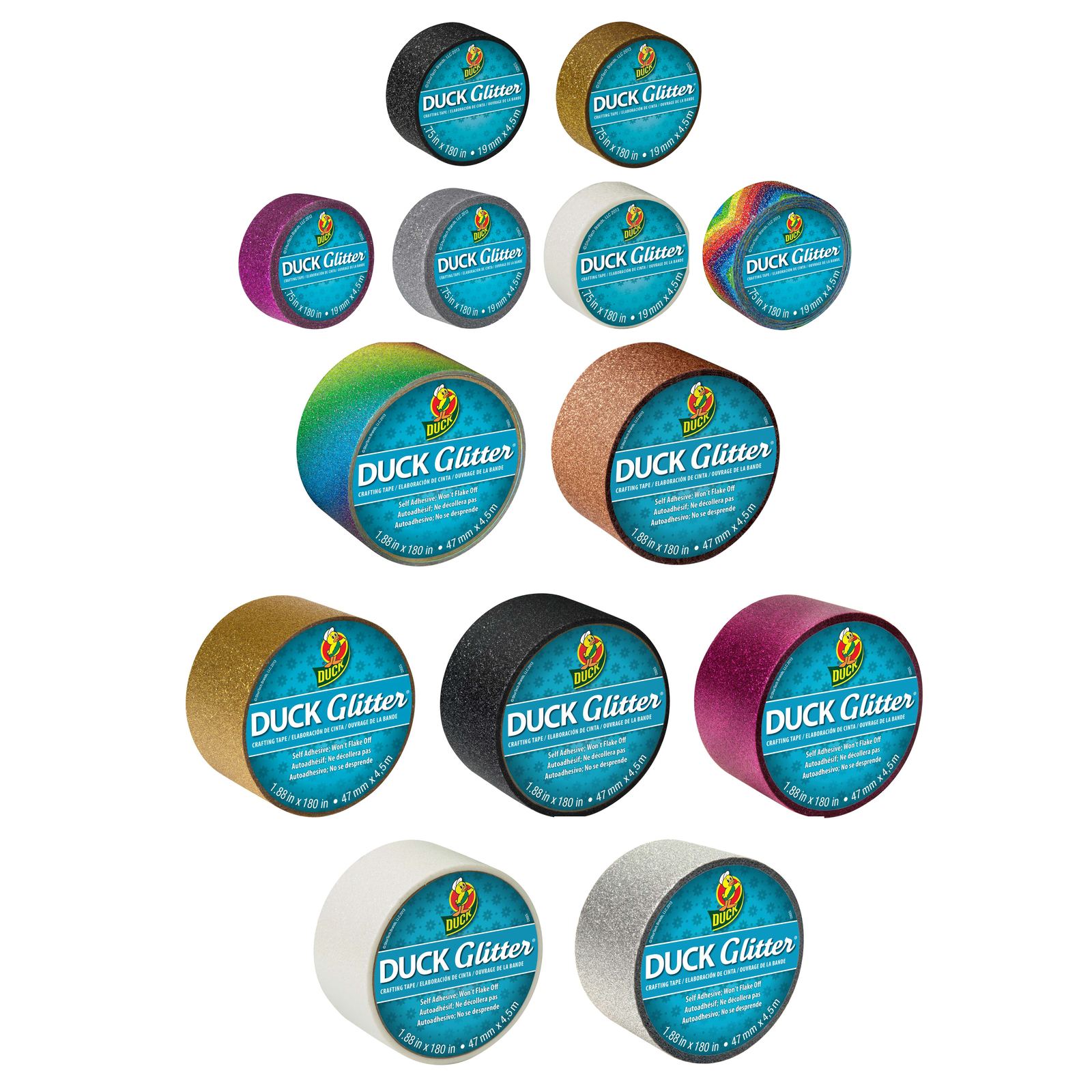 Duck Brand Glitter Crafting Tape: 1.88 in. x 15 ft. (Gold Sparkle)