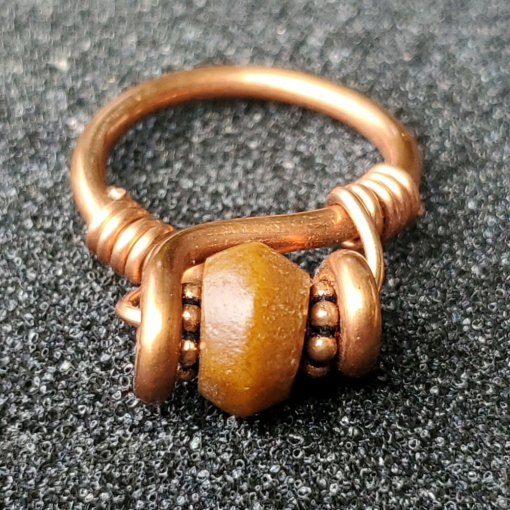 Islamic carnelian paleo ring copper size 8+