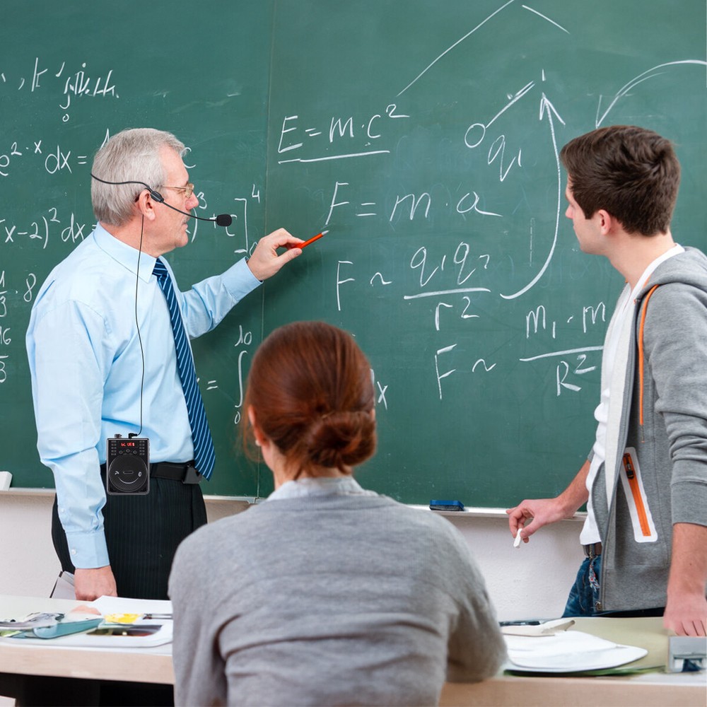 Portable Mini Wireless Amplifier Speaker Rechargeable W/Wired Microphone Headset