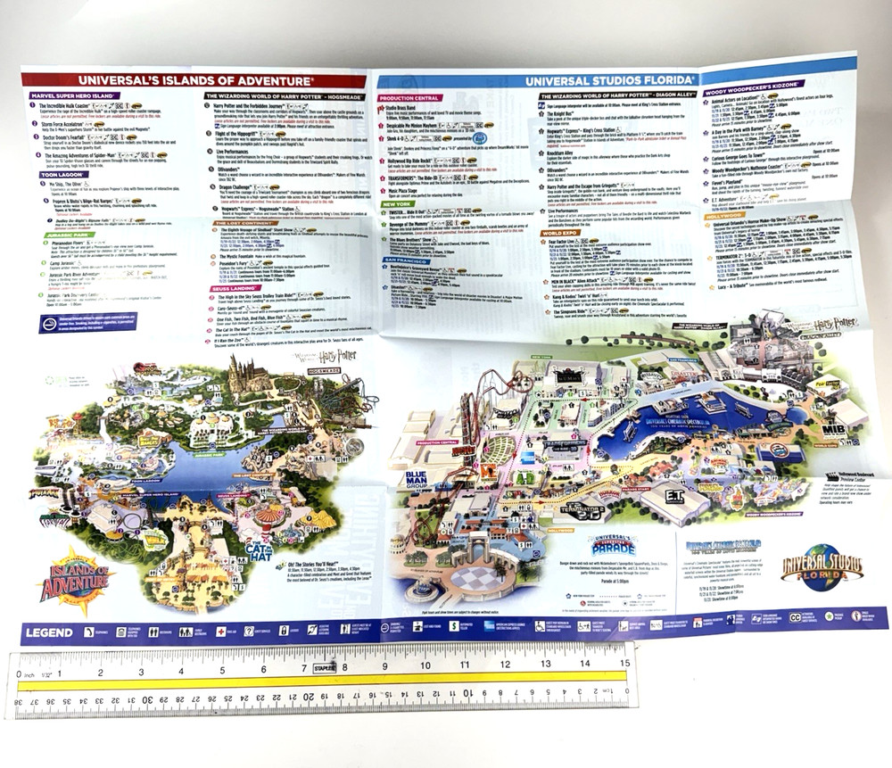 Universal Orlando - Nov 2014 - 2 PARK GUIDE MAP - Wizarding World Park Map UIOA
